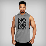 No Pain No Gain Men's Sleeveless Hoodie