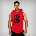 No Pain No Gain Men's Sleeveless Hoodie