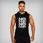 No Pain No Gain Men's Sleeveless Hoodie