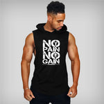 No Pain No Gain Men's Sleeveless Hoodie