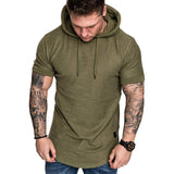 Men's Short Sleeve Hoodies Sweatshirt