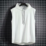 Summer Mens Sleeveless Gym Hoodie Vest