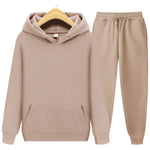 Casual Tracksuit Thick Hoodies + Joggers